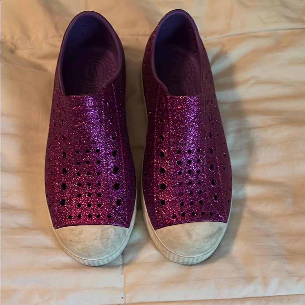 Native Sparkly Purple kids Shoes